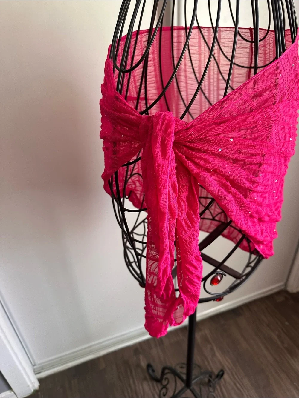 Hot Pink Sheer Sarong Wrap